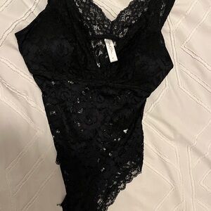 Marilyn Monroe Black Lace Bodysuit